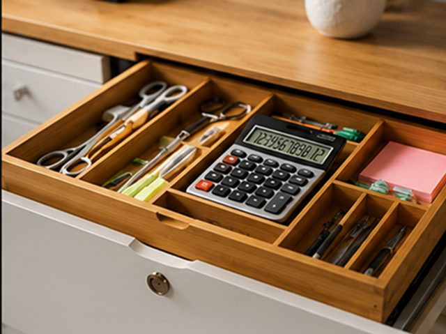Bamboo drawer organizer